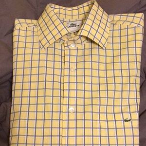 Lacoste 100%cotton mens shirt, long sleeve, size 44, corresponds to American XL.